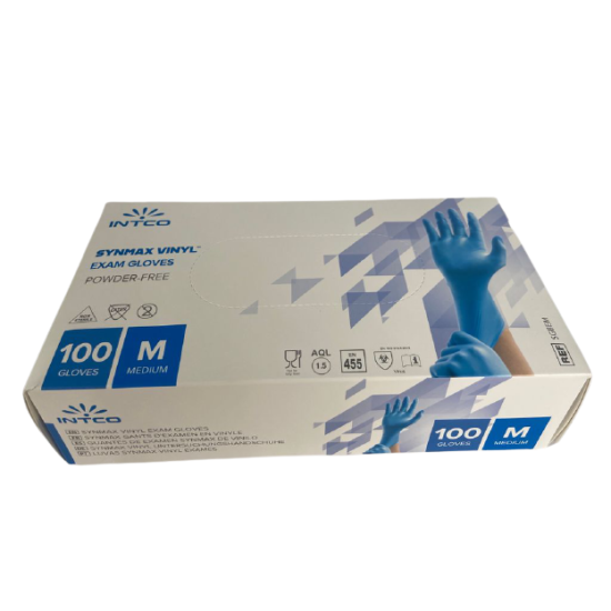 Manusi medicale de examinare - VINIL - ALBASTRE - fără pudră de talc